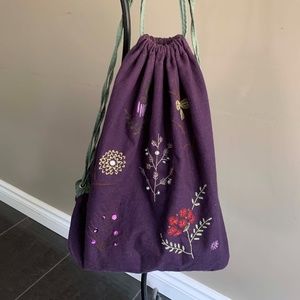 Gap Purple Embroidered Backpack